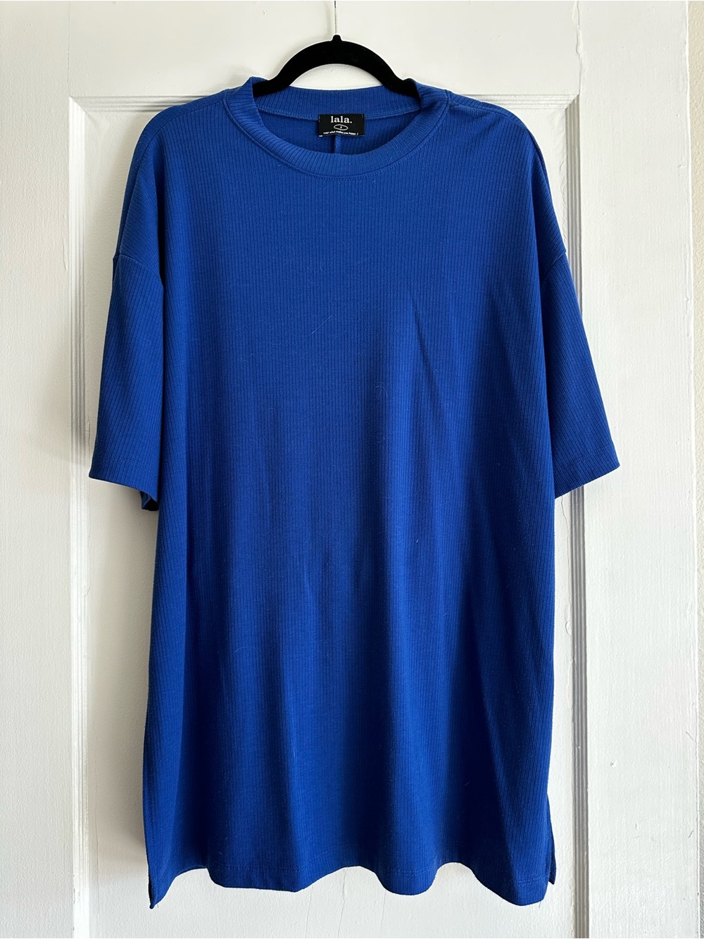 Dressed in LALA Lex Ribbed Playsuit in Royal Blue